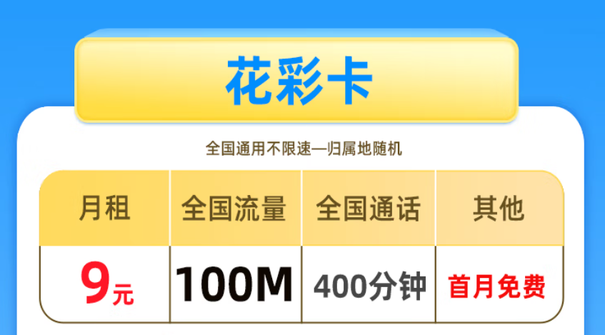 非常適合老年人、學生使用的手機卡 低月租套餐僅需9元少流量全國用