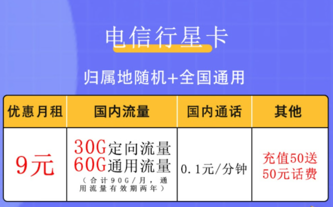 個人購買流量的激活方式有哪些？電信行星卡、昌榮卡優惠套餐最低9元