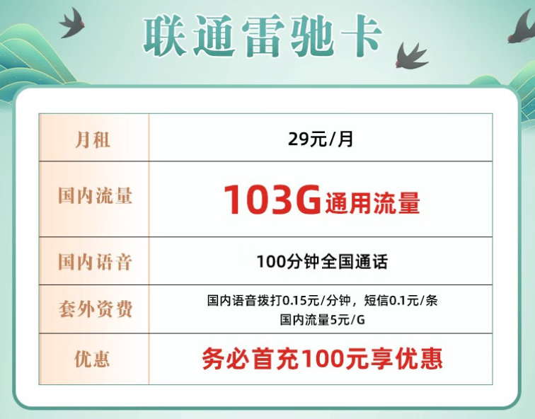 流量多月租低的流量卡套餐哪里有？超高性價比的手機電話卡29元103G+100語音