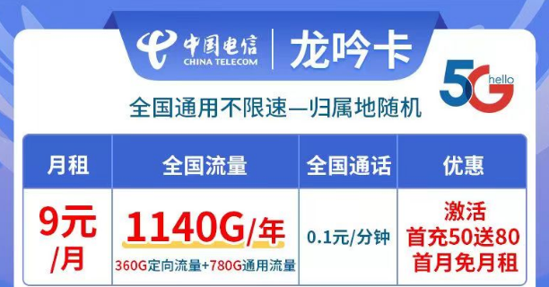 線上有哪些好用又資費低的流量卡套餐？9元月租、0月租免費用|電信龍吟卡、小優(yōu)卡