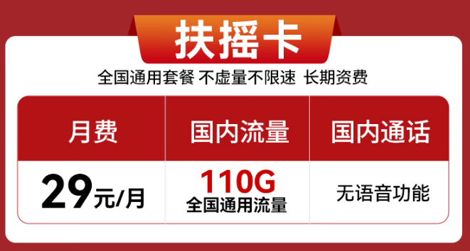 實惠好用的流量卡推薦！29元110G、29元100G通用流量卡！